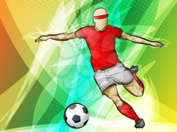 Soccer Player on Abstract Background