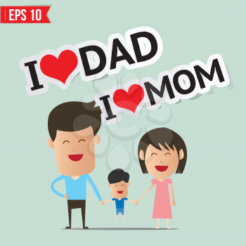 Cartoon Happy family - Vector illustration - EPS10