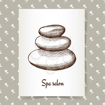 Sketch spa posterl in vintage style, vector