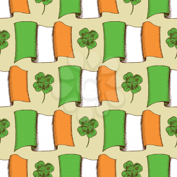 Sketch Irish pattern in vintage style, vector