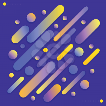 Abstract design with round shapes, yellow and blue color