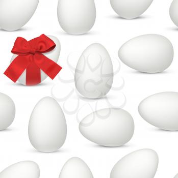 Easter eggs seamless pattern, festive vector realistic design