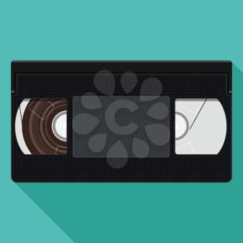 Retro Videotape. Illustration of Retro VHS Video Tape. Vector flat illustration