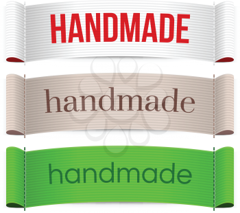 Handmade labels. Isolated vector illustration on white background.