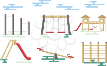 Kids Playground on White Background. Vector Illustration