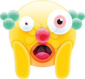 Clown Face Screaming in Fear Emoji. Scared Face Icon