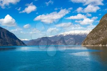 Sognefjord in Norway in a sunny day
