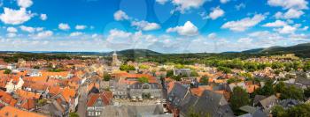 Panoramic aerial view of Goslar in a beautiful summer day, Germany