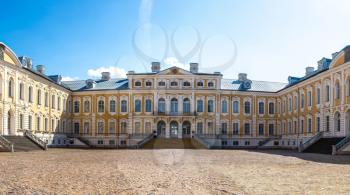 Panorama of Rundale Palace in a beautiful summer day, Latvia