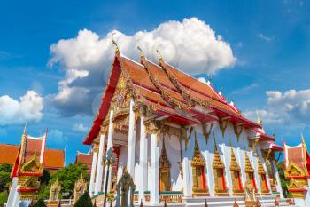 Wat Chalong temple in Phuket in Thailand in a summer day
