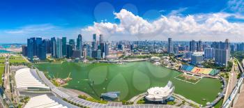 Panorama of Singapore in a summer day