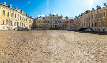 Panorama of Rundale Palace in a beautiful summer day, Latvia