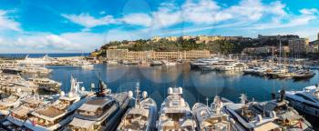 Luxury port Hercule in Monte Carlo in a beautiful summer day, Monaco