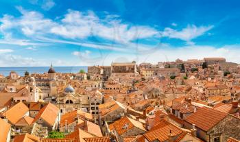 Panorama of old city Dubrovnik in a beautiful summer day, Croatia