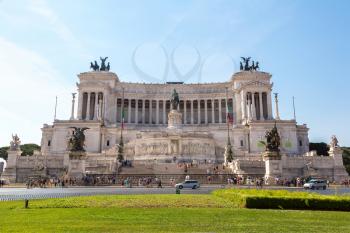 Monument to Victor Emmanuel II in Rome, Italy in a summer day