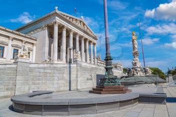 Austrian Parliament in Vienna, Austria in a beautiful summer day