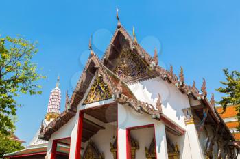 Wat Chakrawatrachawat Woramahawihan temple in Bangkok, Thailand in a summer day