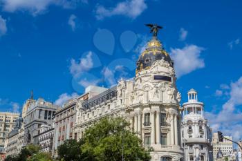Metropolis hotel in Madrid in a beautiful summer day  in Madrid, Spain