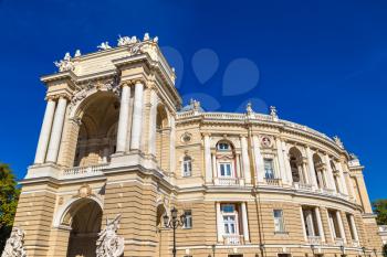 Opera house in Odessa in Ukraine in a beautiful summer day