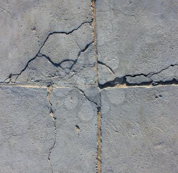 Grunge concrete cement wall with crack in industrial building