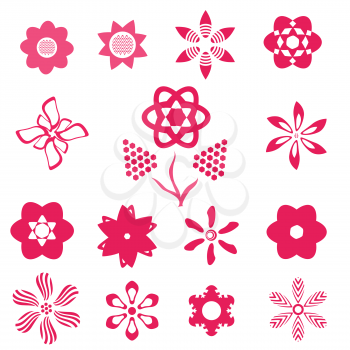 illustration with  abstract  pink flowers on a white background for your design