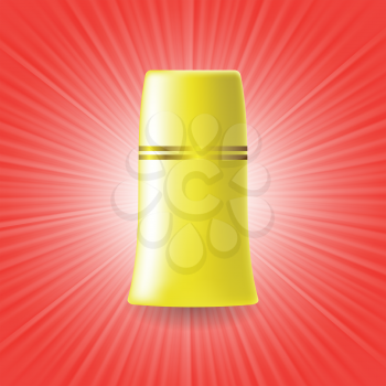 colorful illustration with yellow tube on a red wave background for your design
