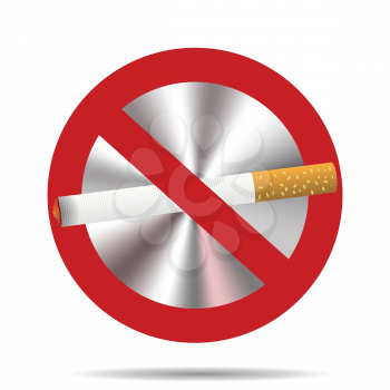 colorful illustration with  no smoking sign on a white background for your design
