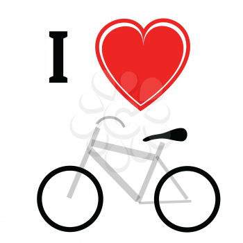  illustration with  bicycle  on a white background for your design