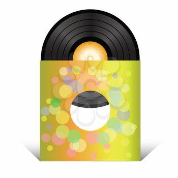 colorful illustration with vinyl record  for your design