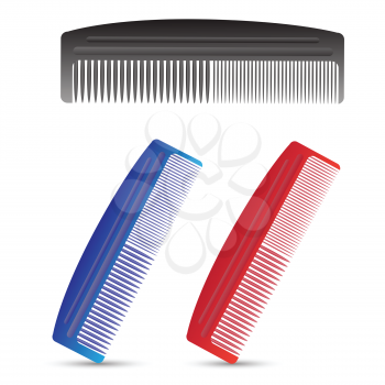 colorful illustration with combs for your design