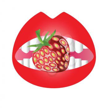 colorful illustration with strawberry for your design