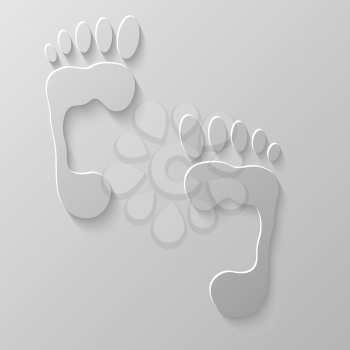  illustration with footprint on grey background for your design
