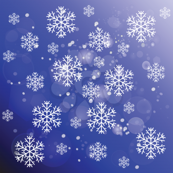 colorful illustration with abstract snowflakes for your design