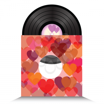 colorful illustration with  heart vinil  for your design
