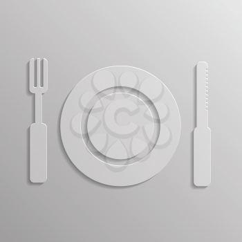 illustration with fork and spoon icon for your design
