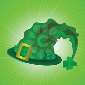 colorful illustration with green hat in saint Patrick Day  for your design