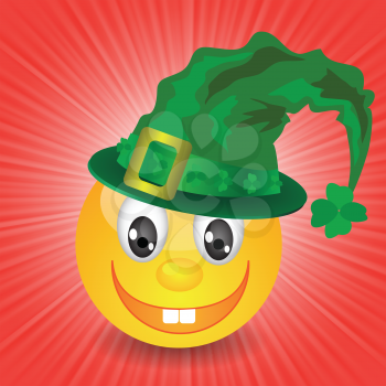 colorful illustration with smile in a green hat for your design