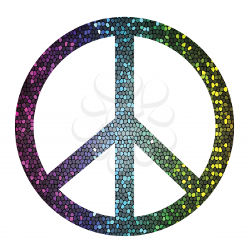 colorful illustration with  peace symbol on a white background for your design