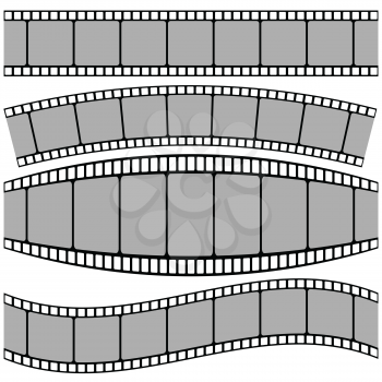 colorful illustration with set of Film strip on a white background