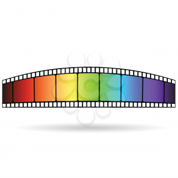 colorful illustration with Old film strip  on a white  background