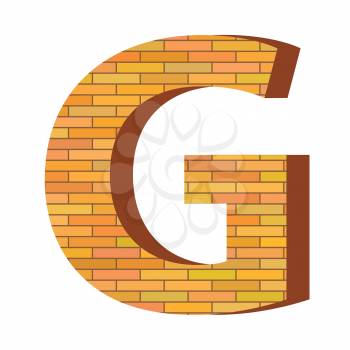 colorful illustration with brick letter G  on a white background