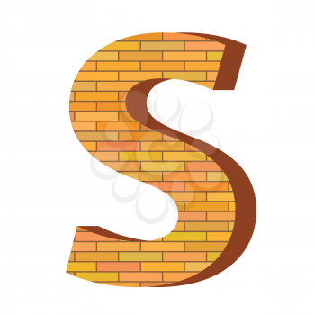 colorful illustration with brick letter S  on a white background