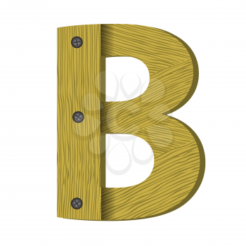 colorful illustration with wood letter B  a white background