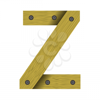 colorful illustration with wood letter Z on  a white background