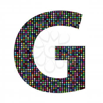 colorful illustration with multicolor letter G  on  a white background