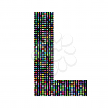 colorful illustration with multicolor letter L on  a white background