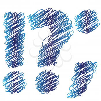 colorful illustration with sketched question mark on  a white background