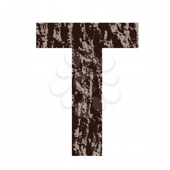 colorful illustration with letter S made from oak bark on  a white background