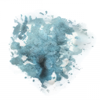 colorful illustration with abstract blue watercolor palette on  a white background