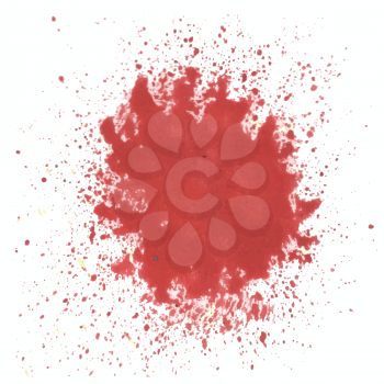 colorful illustration with red watercolor blot on  a white background
